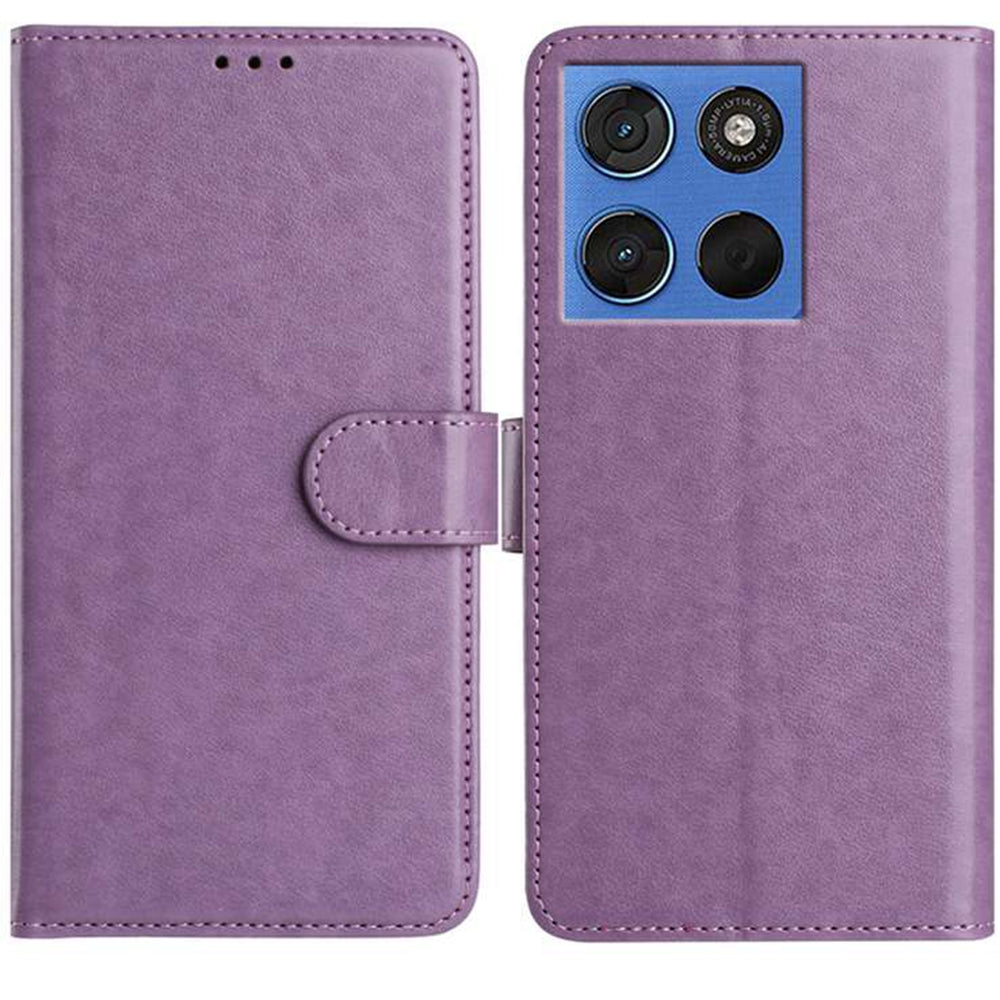 For Motorola Edge 70 5G Wallet Phone Case Stand PU Leather Folio Flip Cover with 8 Card Slot - Purple