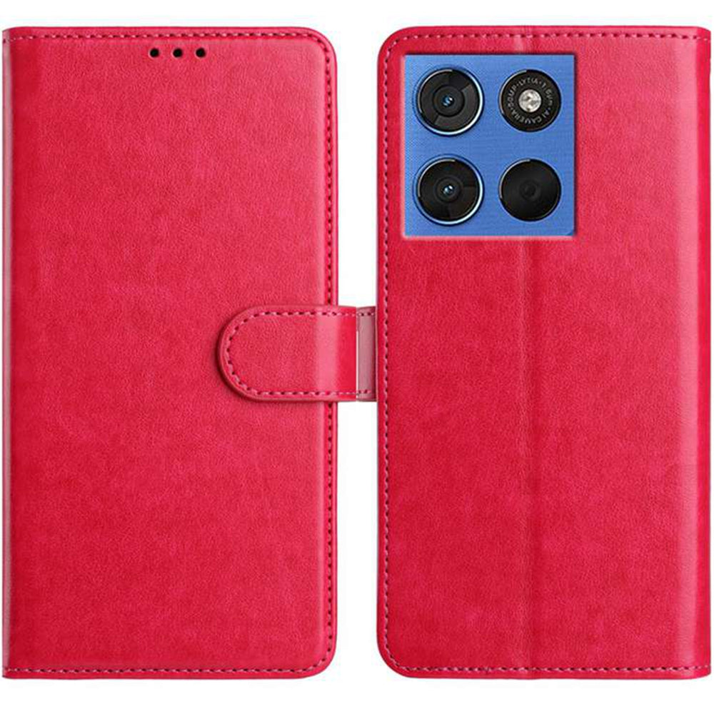 For Motorola Edge 70 5G Wallet Phone Case Stand PU Leather Folio Flip Cover with 8 Card Slot - Rose