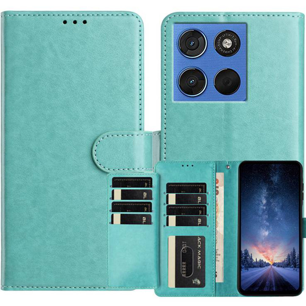 For Motorola Edge 70 5G Wallet Phone Case Stand PU Leather Folio Flip Cover with 8 Card Slot - Green