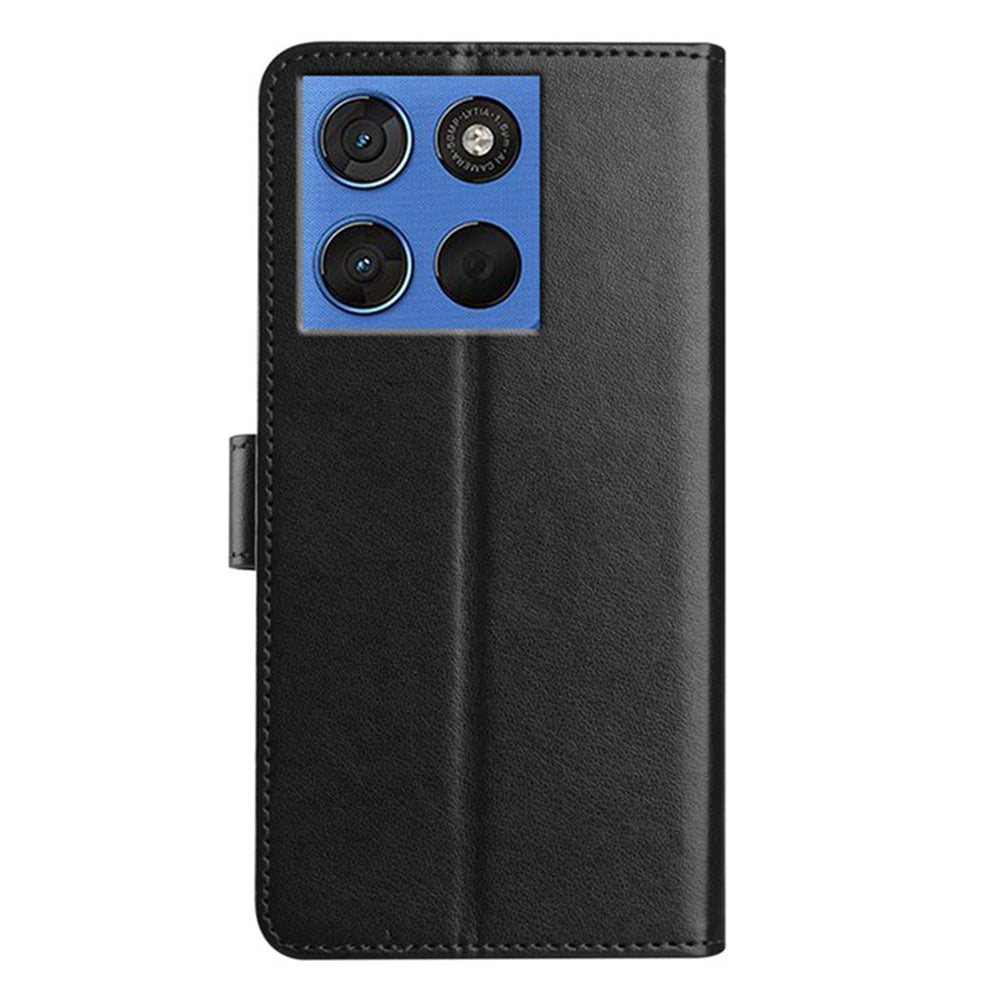 For Motorola Edge 70 5G Wallet Phone Case Stand PU Leather Folio Flip Cover with 8 Card Slot - Black