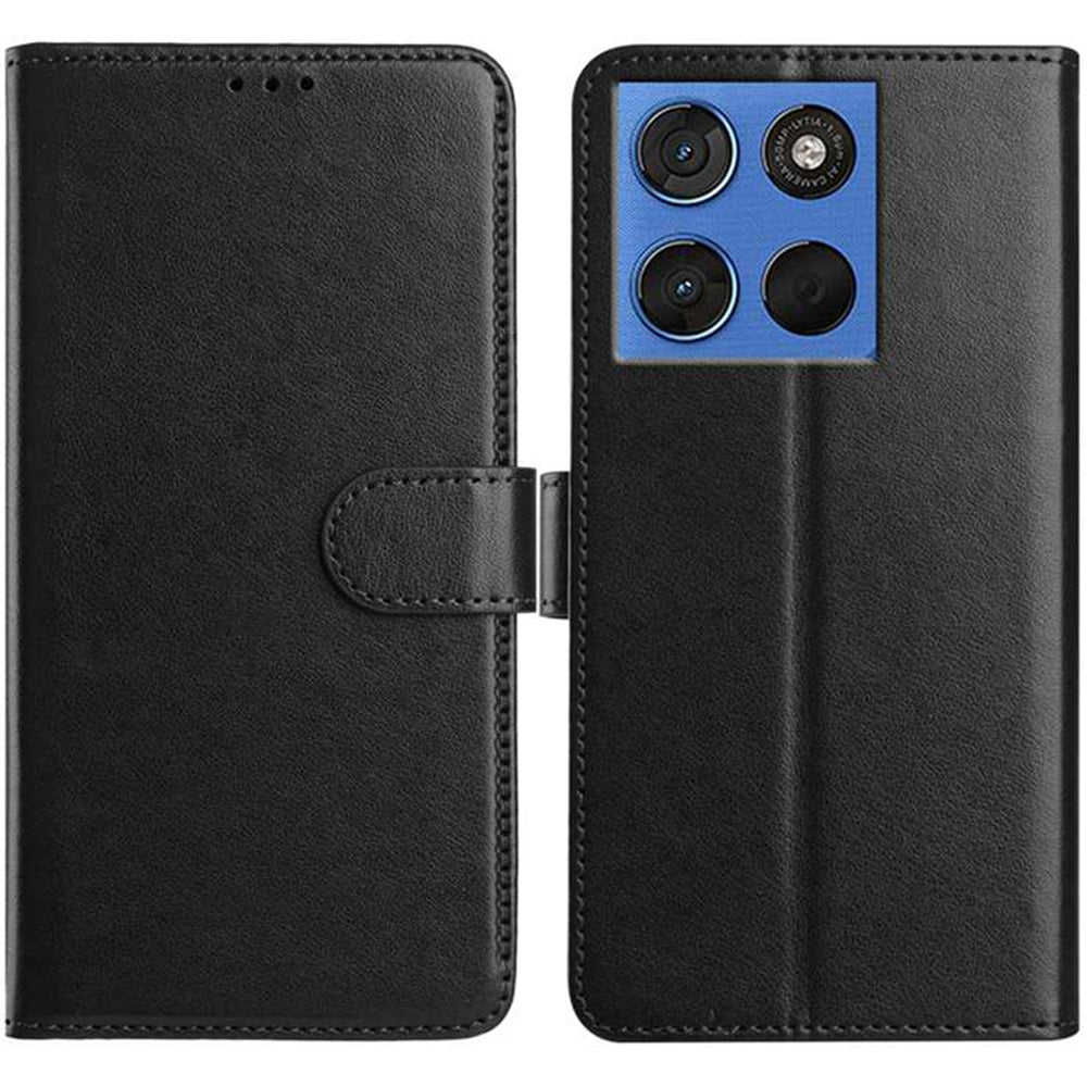 For Motorola Edge 70 5G Wallet Phone Case Stand PU Leather Folio Flip Cover with 8 Card Slot - Black