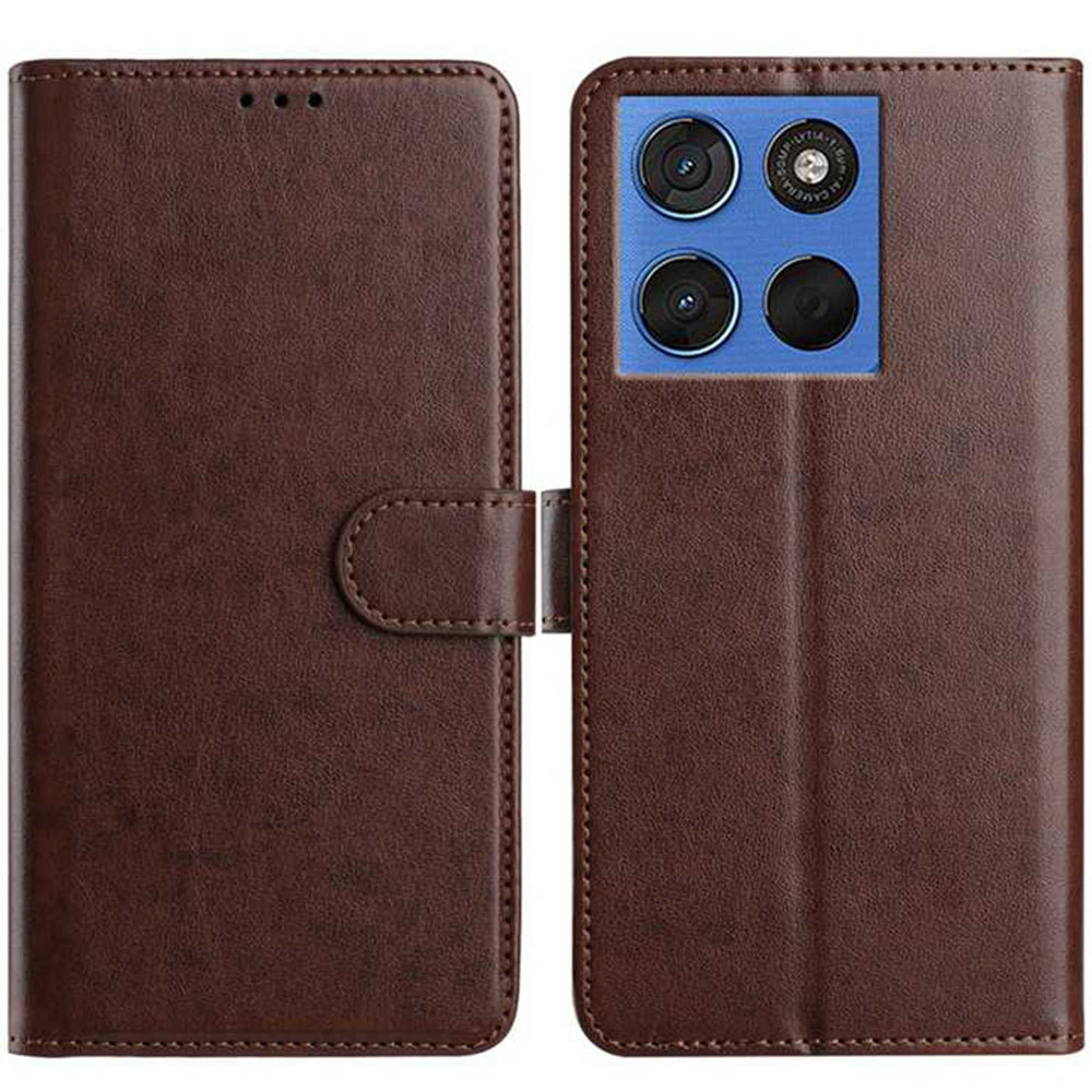 For Motorola Edge 70 5G Wallet Phone Case Stand PU Leather Folio Flip Cover with 8 Card Slot - Coffee