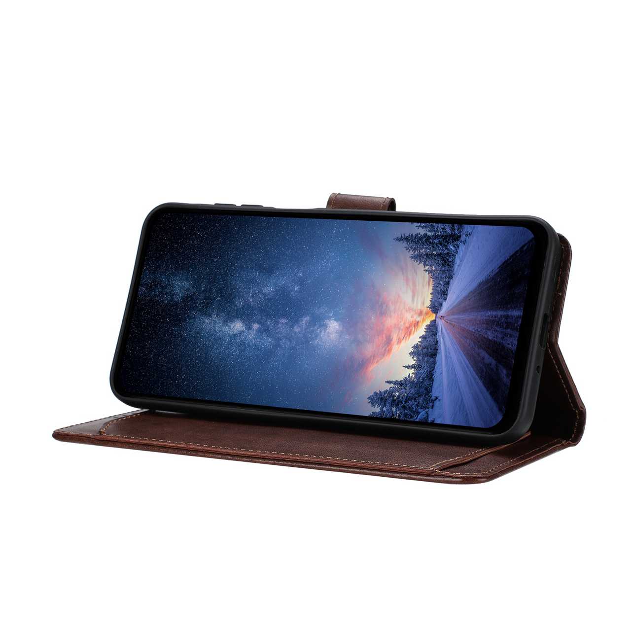 For Motorola Edge 70 5G Wallet Phone Case Stand PU Leather Folio Flip Cover with 8 Card Slot - Coffee