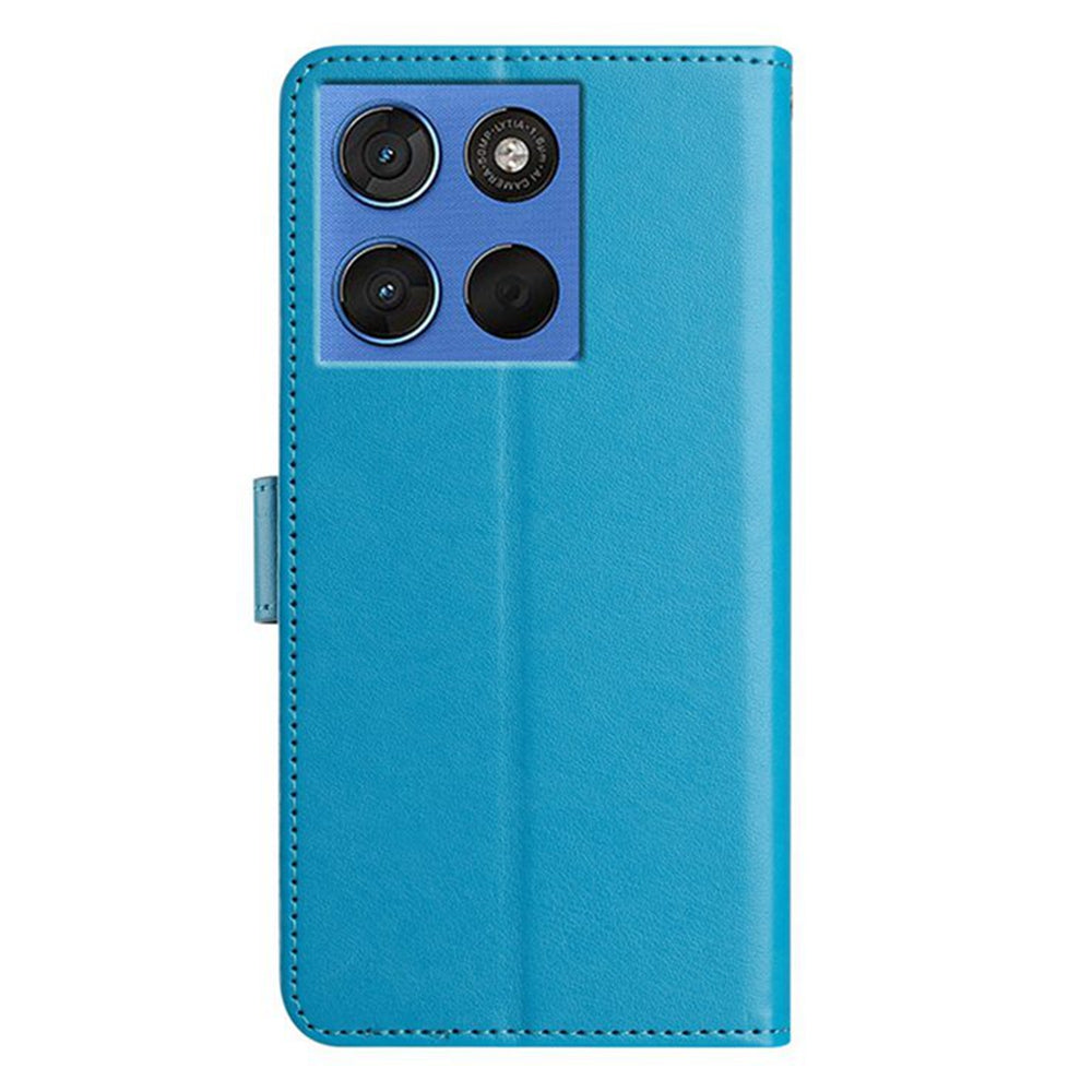 For Motorola Edge 70 5G Wallet Phone Case Stand PU Leather Folio Flip Cover with 8 Card Slot - Sky Blue