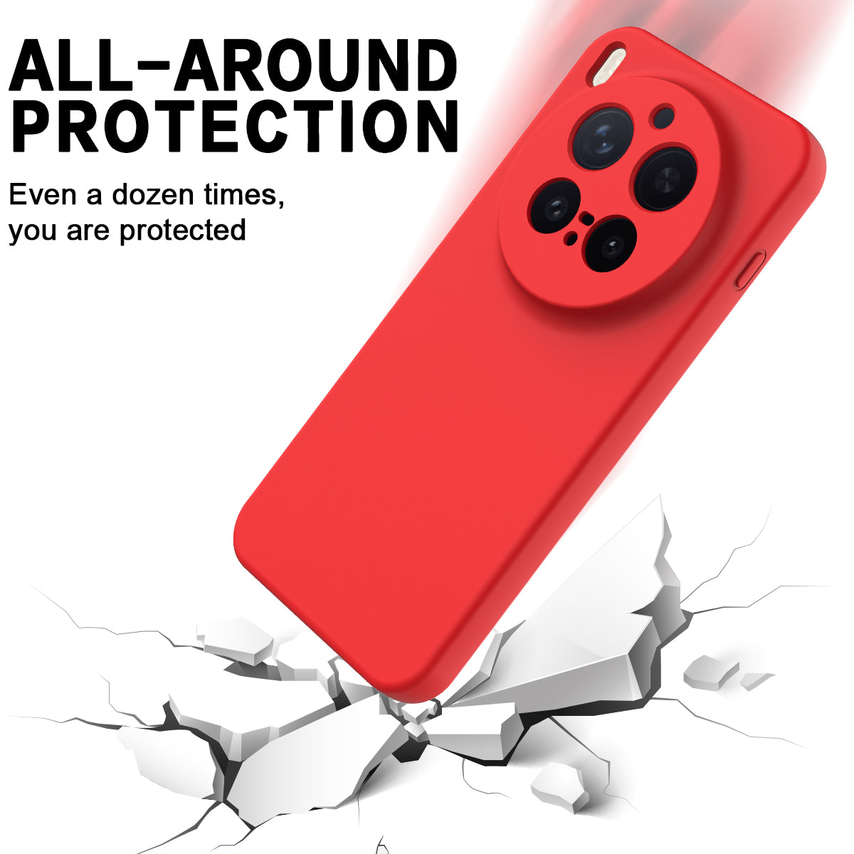 For vivo X300 Pro 5G Liquid Silicone Case Phone Back Cover with Hand Strap - Red