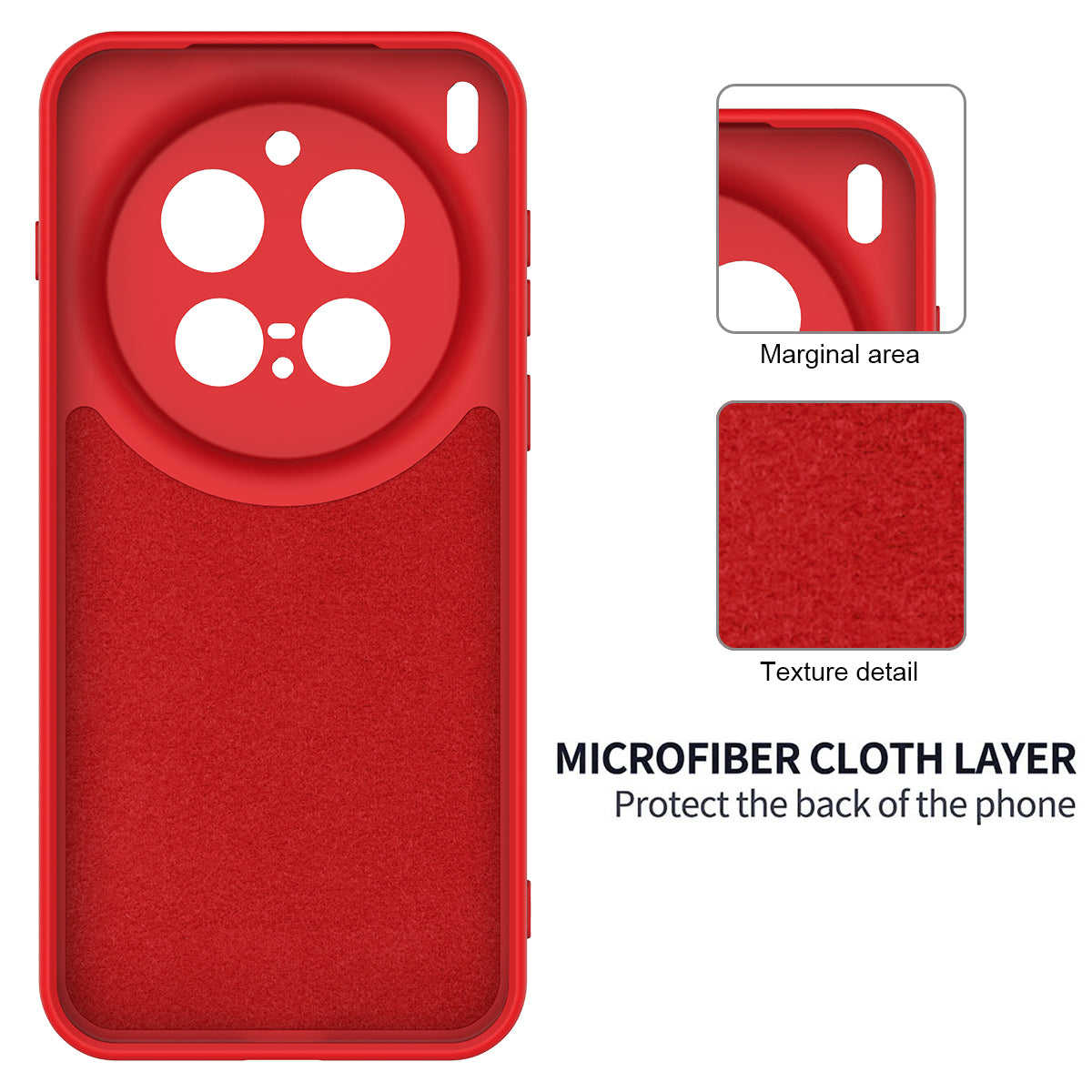 For vivo X300 Pro 5G Liquid Silicone Case Phone Back Cover with Hand Strap - Red