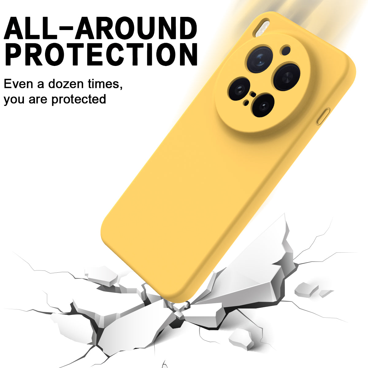 For vivo X300 Pro 5G Liquid Silicone Case Phone Back Cover with Hand Strap - Yellow