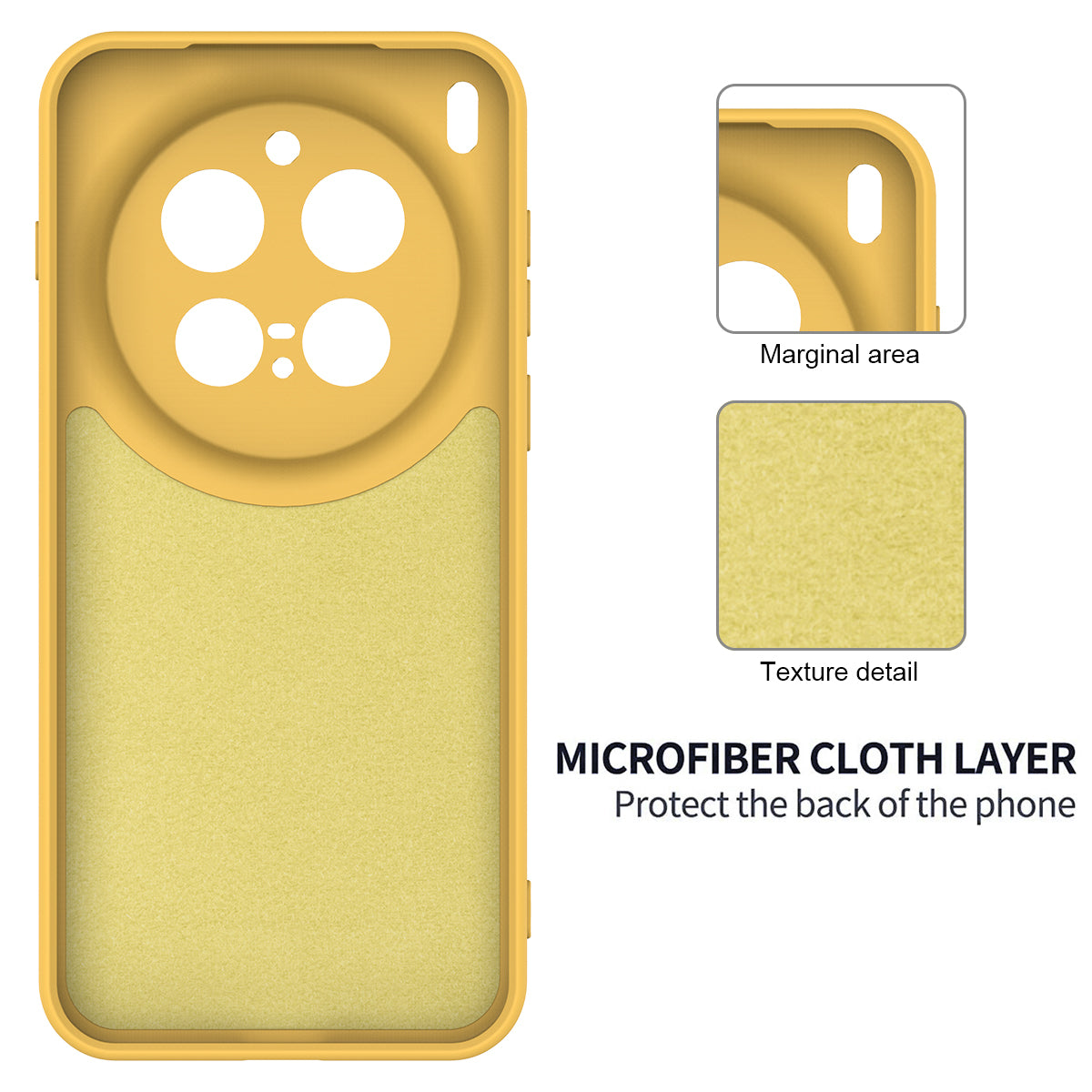 For vivo X300 Pro 5G Liquid Silicone Case Phone Back Cover with Hand Strap - Yellow