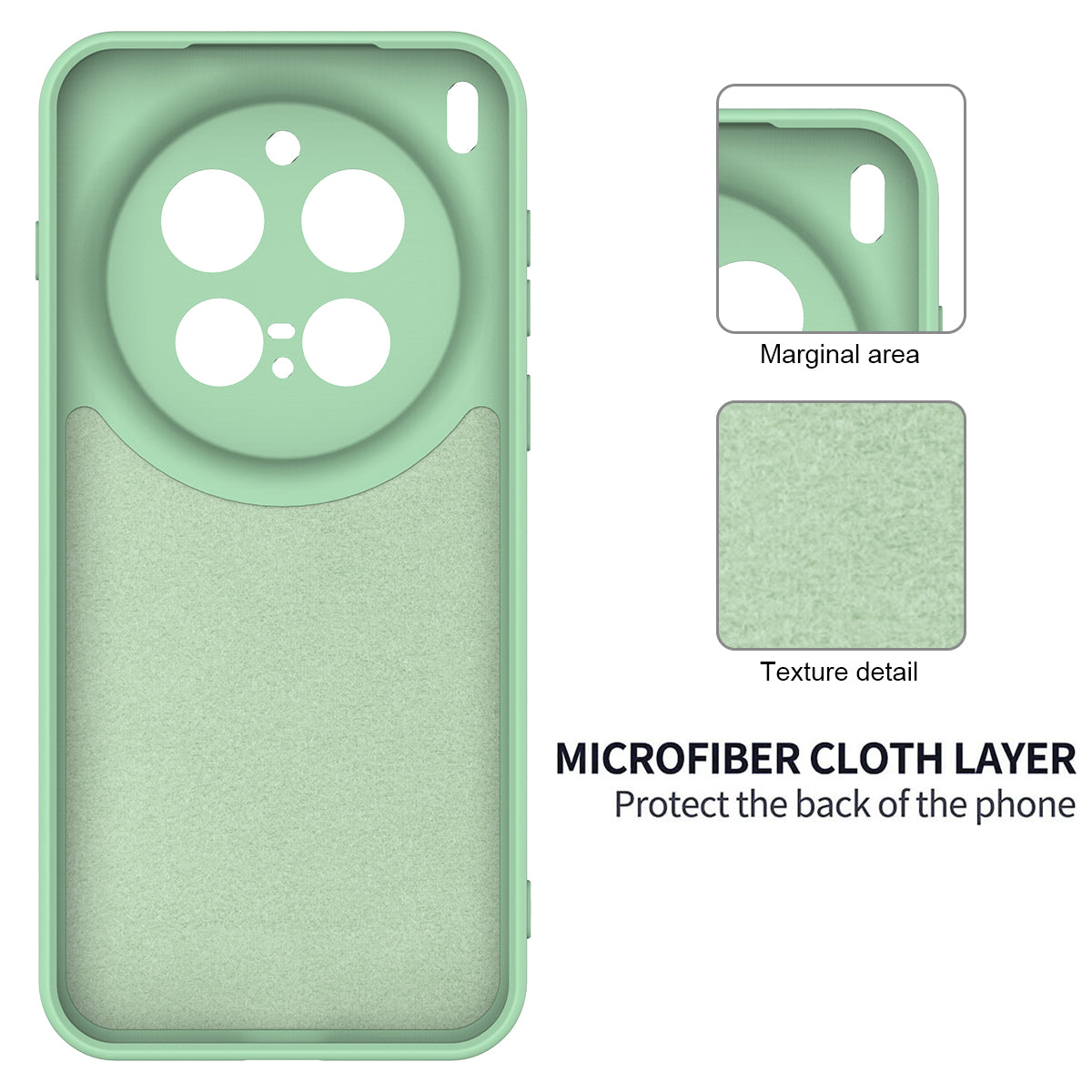 For vivo X300 Pro 5G Liquid Silicone Case Phone Back Cover with Hand Strap - Green