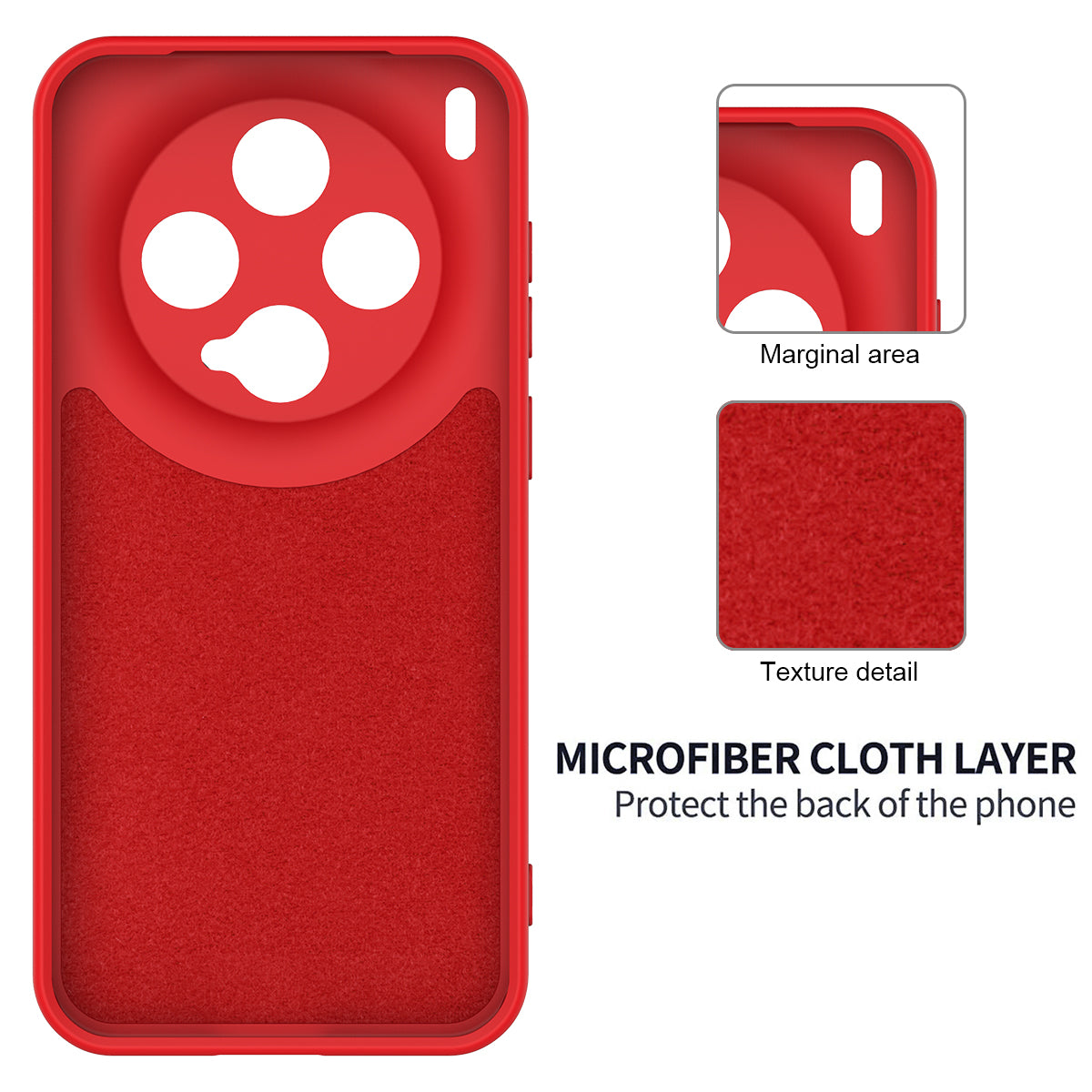 For vivo X300 5G Liquid Silicone Case Phone Back Cover with Hand Strap - Red