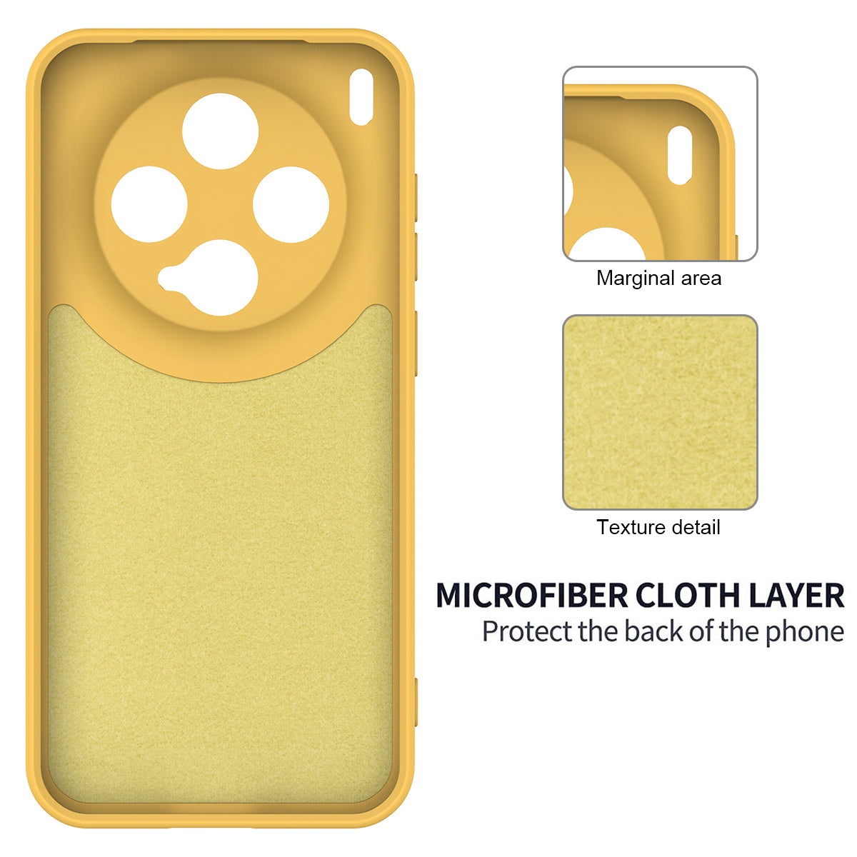 For vivo X300 5G Liquid Silicone Case Phone Back Cover with Hand Strap - Yellow