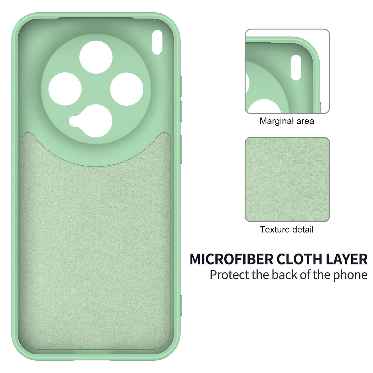For vivo X300 5G Liquid Silicone Case Phone Back Cover with Hand Strap - Green
