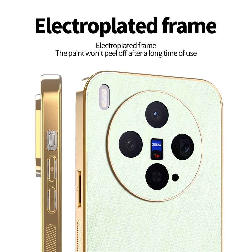 KADEM For vivo X300 5G Case Electroplating Silk Texture PU + TPU Phone Back Cover - Green
