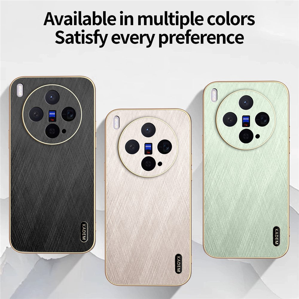 KADEM For vivo X300 5G Case Electroplating Silk Texture PU + TPU Phone Back Cover - Green