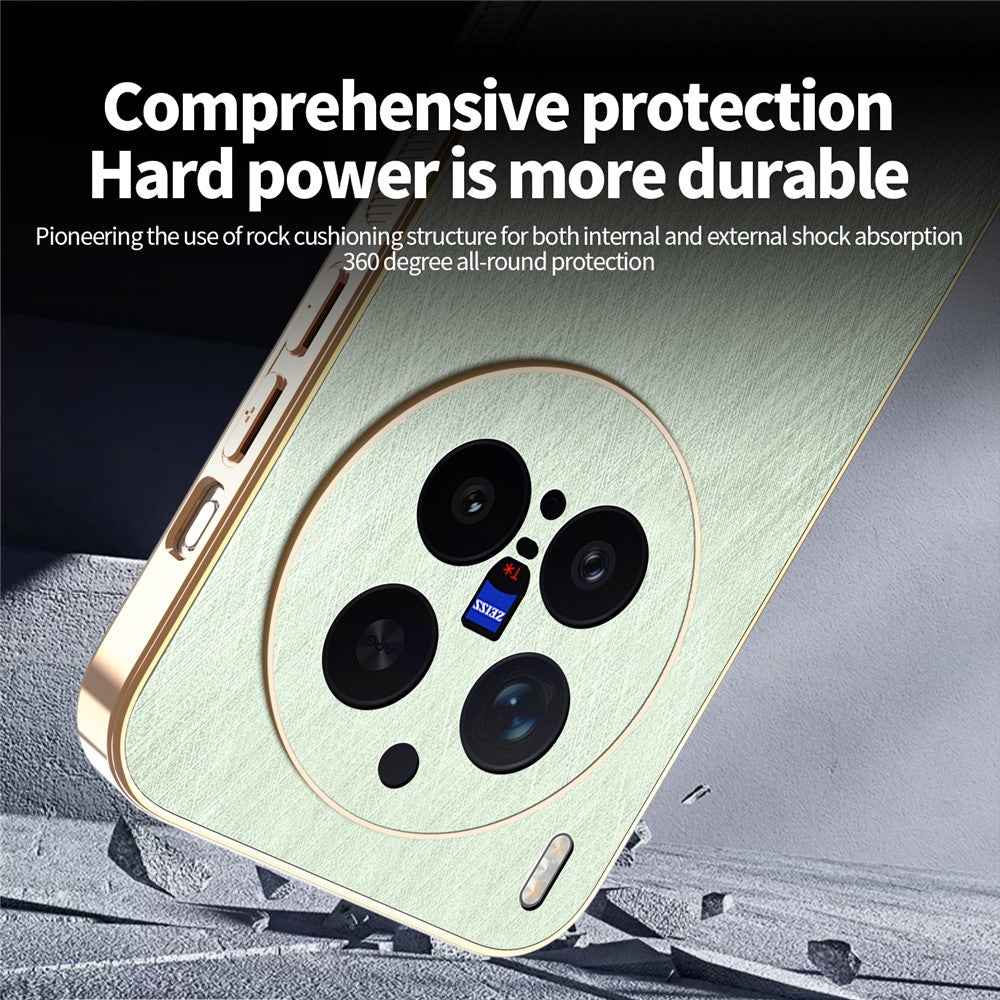 KADEM For vivo X300 Pro 5G Case Electroplating Silk Texture PU + TPU Phone Back Cover - Green