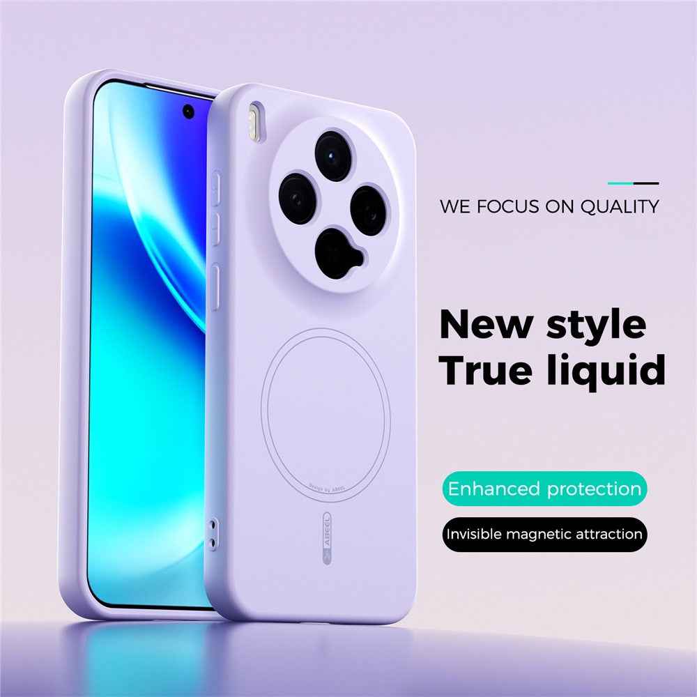 ABEEL For vivo X300 5G Magnetic Case Skin Touch Liquid Silicone Phone Back Cover - Purple
