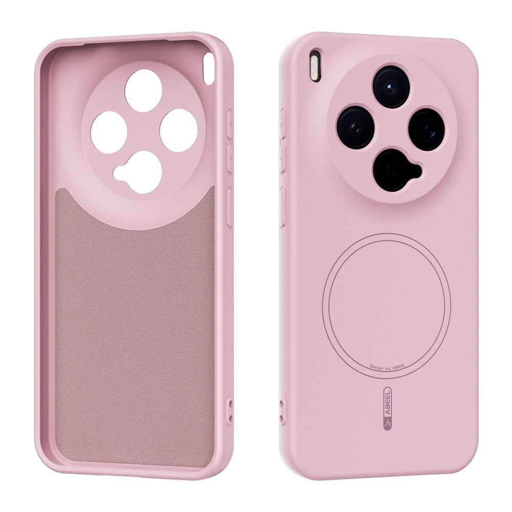 ABEEL For vivo X300 5G Magnetic Case Skin Touch Liquid Silicone Phone Back Cover - Pink