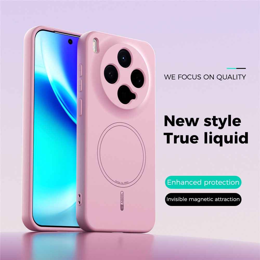ABEEL For vivo X300 5G Magnetic Case Skin Touch Liquid Silicone Phone Back Cover - Pink