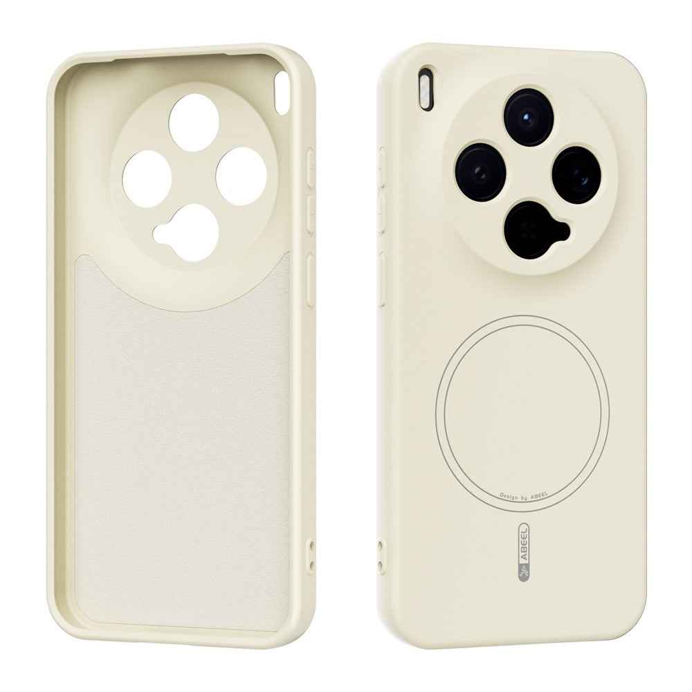 ABEEL For vivo X300 5G Magnetic Case Skin Touch Liquid Silicone Phone Back Cover - Beige