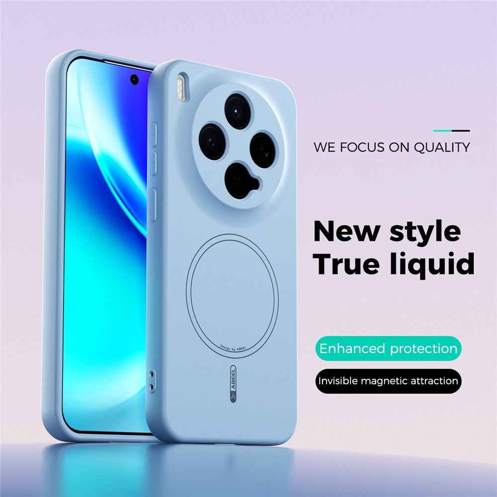 ABEEL For vivo X300 5G Magnetic Case Skin Touch Liquid Silicone Phone Back Cover - Sky Blue