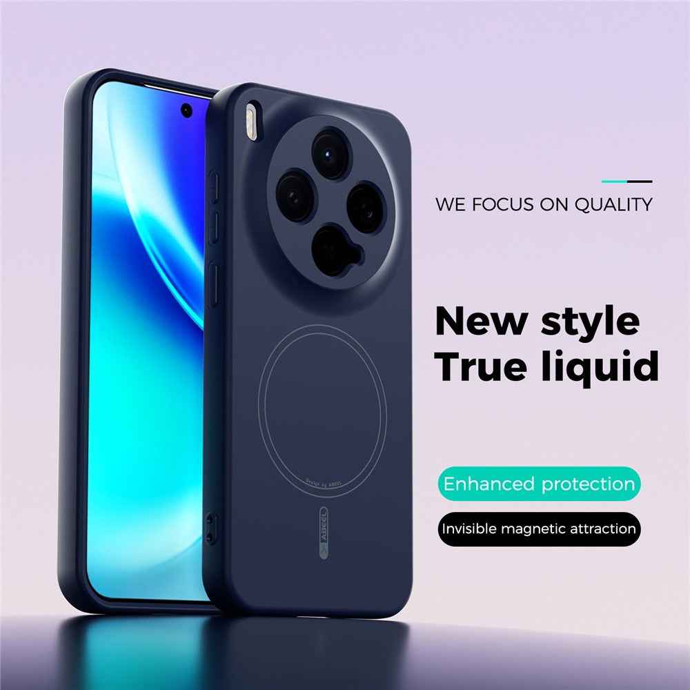 ABEEL For vivo X300 5G Magnetic Case Skin Touch Liquid Silicone Phone Back Cover - Dark Blue