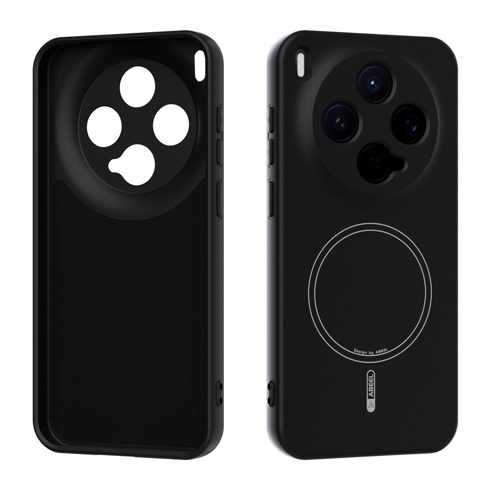 ABEEL For vivo X300 5G Magnetic Case Skin Touch Liquid Silicone Phone Back Cover - Black