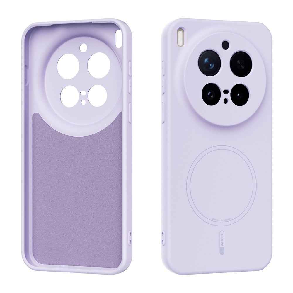 ABEEL For vivo X300 Pro 5G Magnetic Case Skin Touch Liquid Silicone Phone Back Cover - Purple