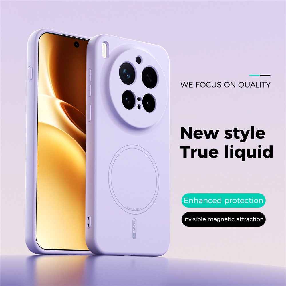 ABEEL For vivo X300 Pro 5G Magnetic Case Skin Touch Liquid Silicone Phone Back Cover - Purple
