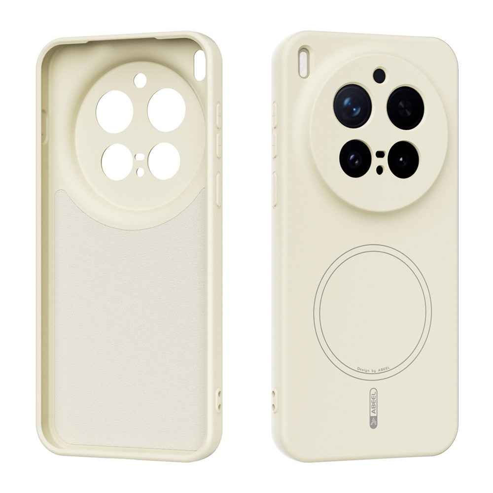 ABEEL For vivo X300 Pro 5G Magnetic Case Skin Touch Liquid Silicone Phone Back Cover - Beige
