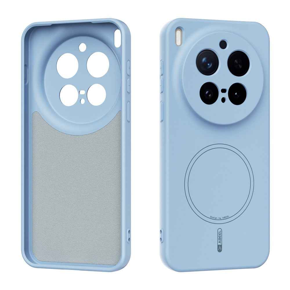 ABEEL For vivo X300 Pro 5G Magnetic Case Skin Touch Liquid Silicone Phone Back Cover - Sky Blue