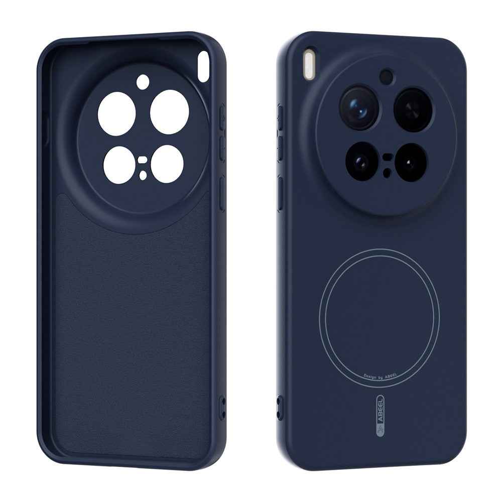 ABEEL For vivo X300 Pro 5G Magnetic Case Skin Touch Liquid Silicone Phone Back Cover - Dark Blue