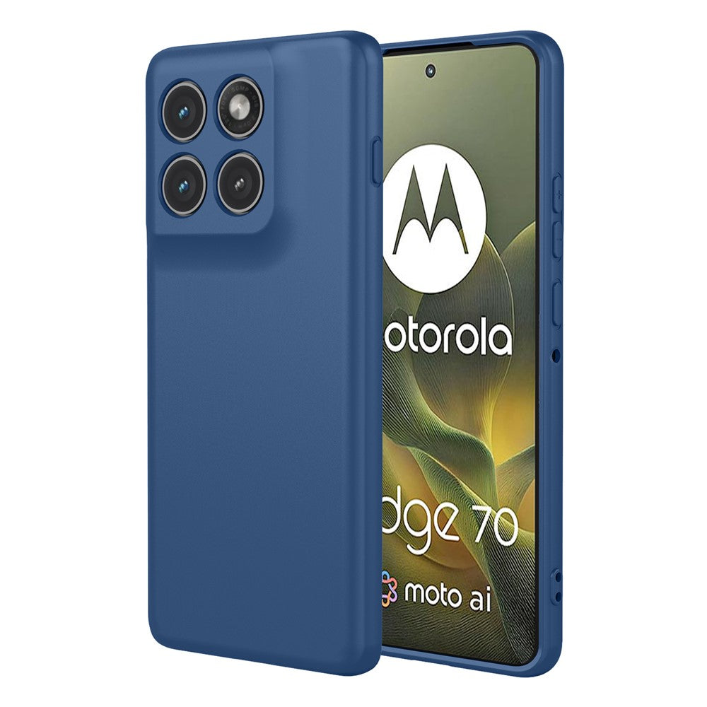 For Motorola Edge 70 5G Case Liquid Silicone Feel Soft TPU Protective Phone Cover - Blue