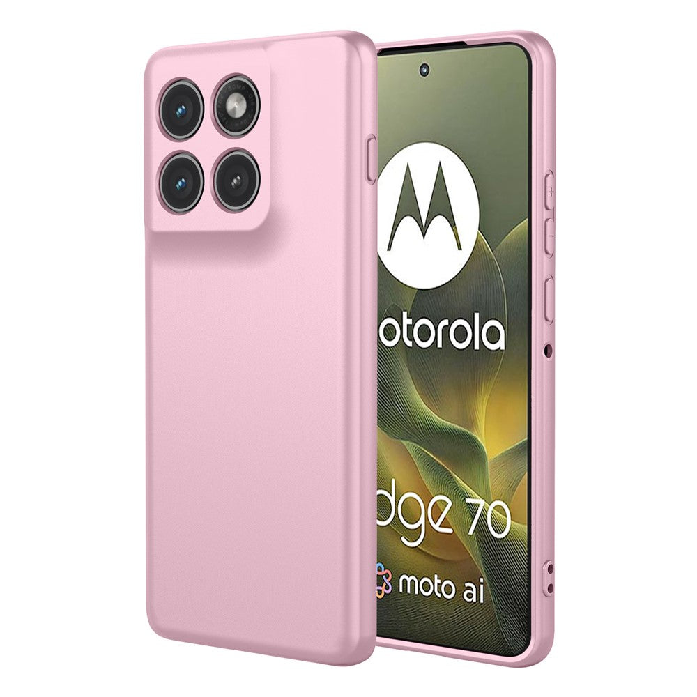 For Motorola Edge 70 5G Case Liquid Silicone Feel Soft TPU Protective Phone Cover - Pink