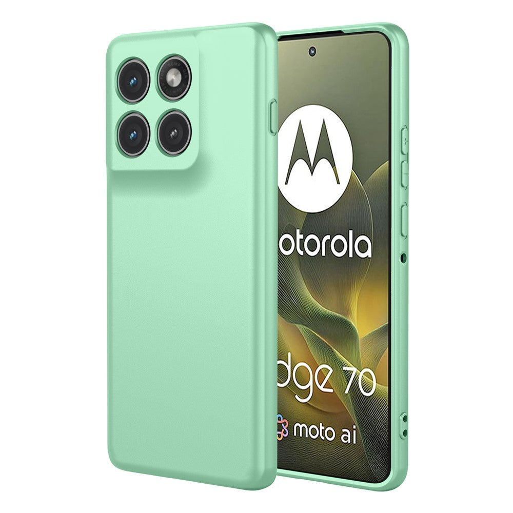 For Motorola Edge 70 5G Case Liquid Silicone Feel Soft TPU Protective Phone Cover - Matcha Green