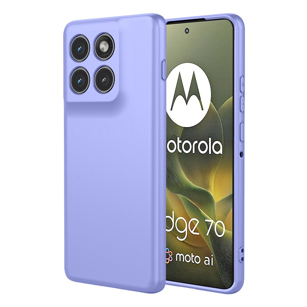 For Motorola Edge 70 5G Case Liquid Silicone Feel Soft TPU Protective Phone Cover - Purple