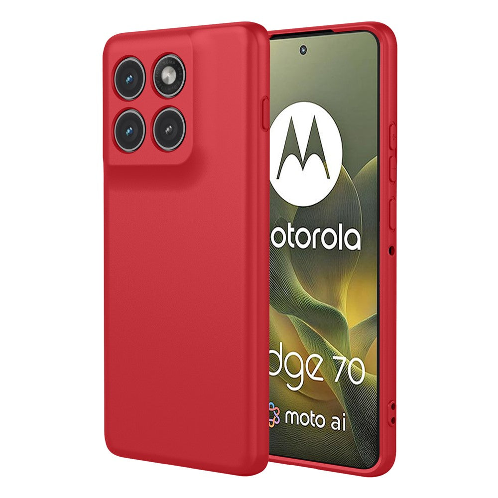 For Motorola Edge 70 5G Case Liquid Silicone Feel Soft TPU Protective Phone Cover - Red
