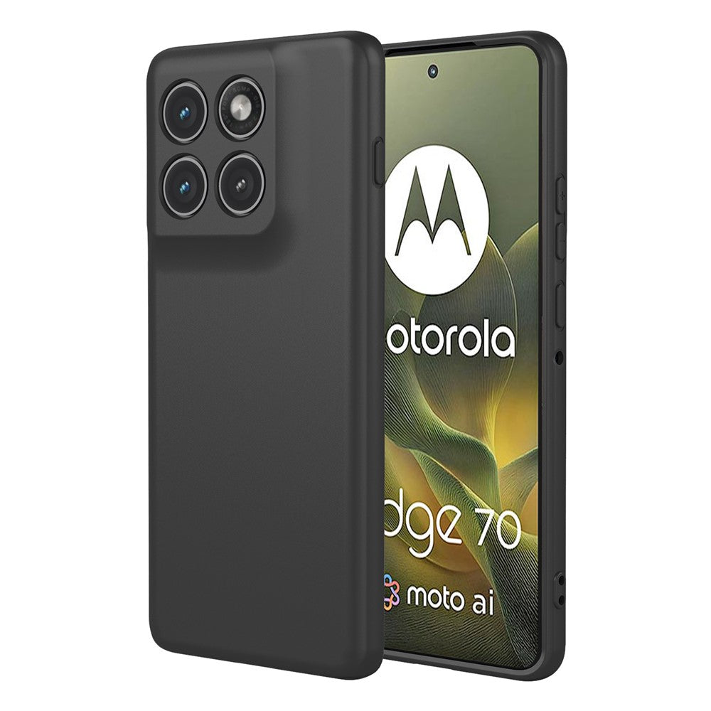 For Motorola Edge 70 5G Case Liquid Silicone Feel Soft TPU Protective Phone Cover - Black