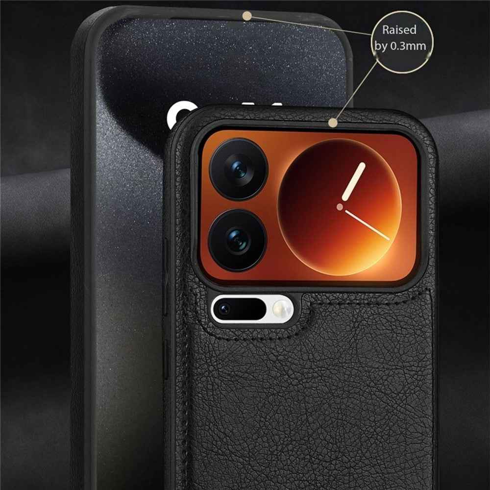 For Xiaomi 17 Pro Case PU Leather Coated PC + Silicone Phone Cover - Blue