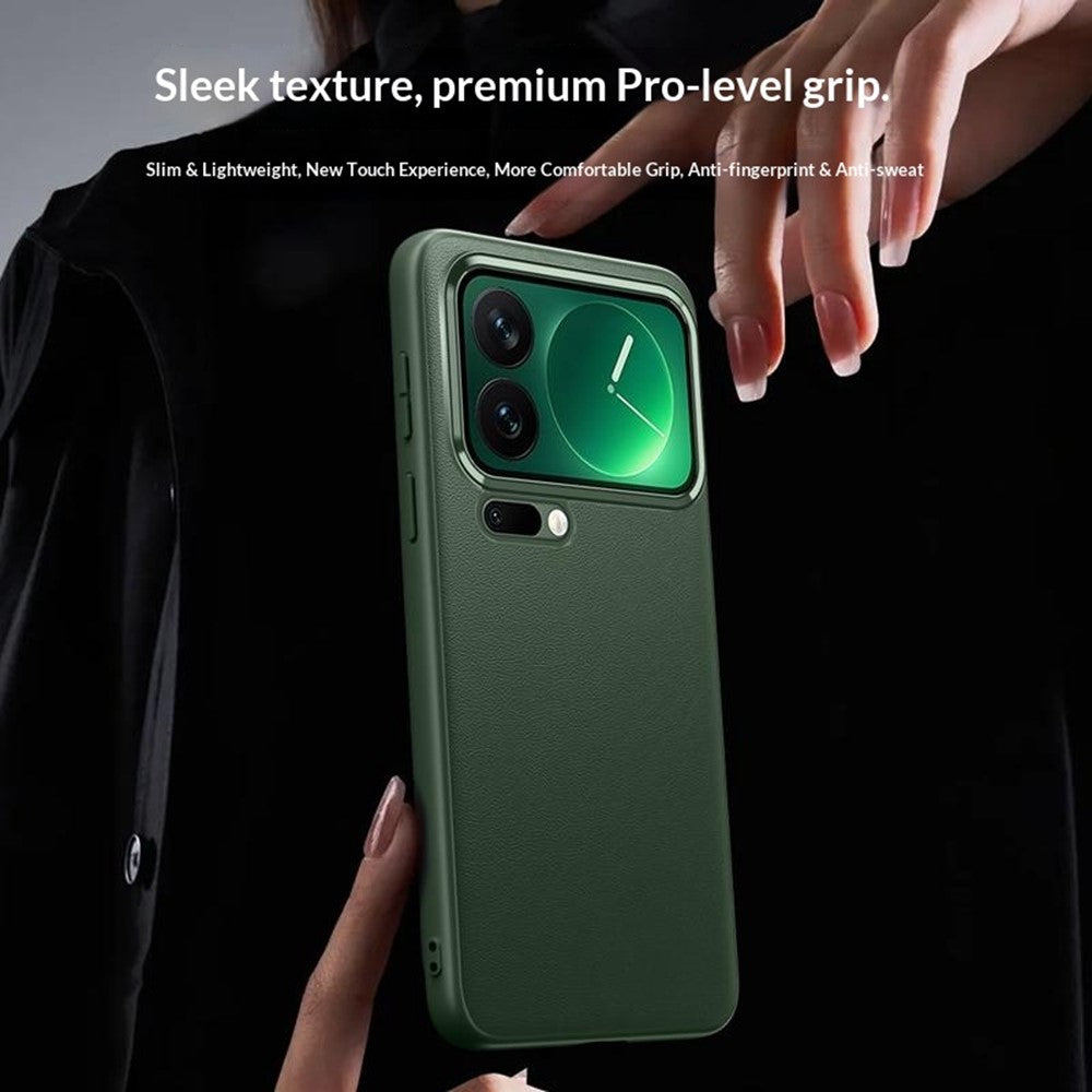 For Xiaomi 17 Pro Max Case Slim TPU+PC+PU Leather Phone Back Cover (2nd Gen) - Green