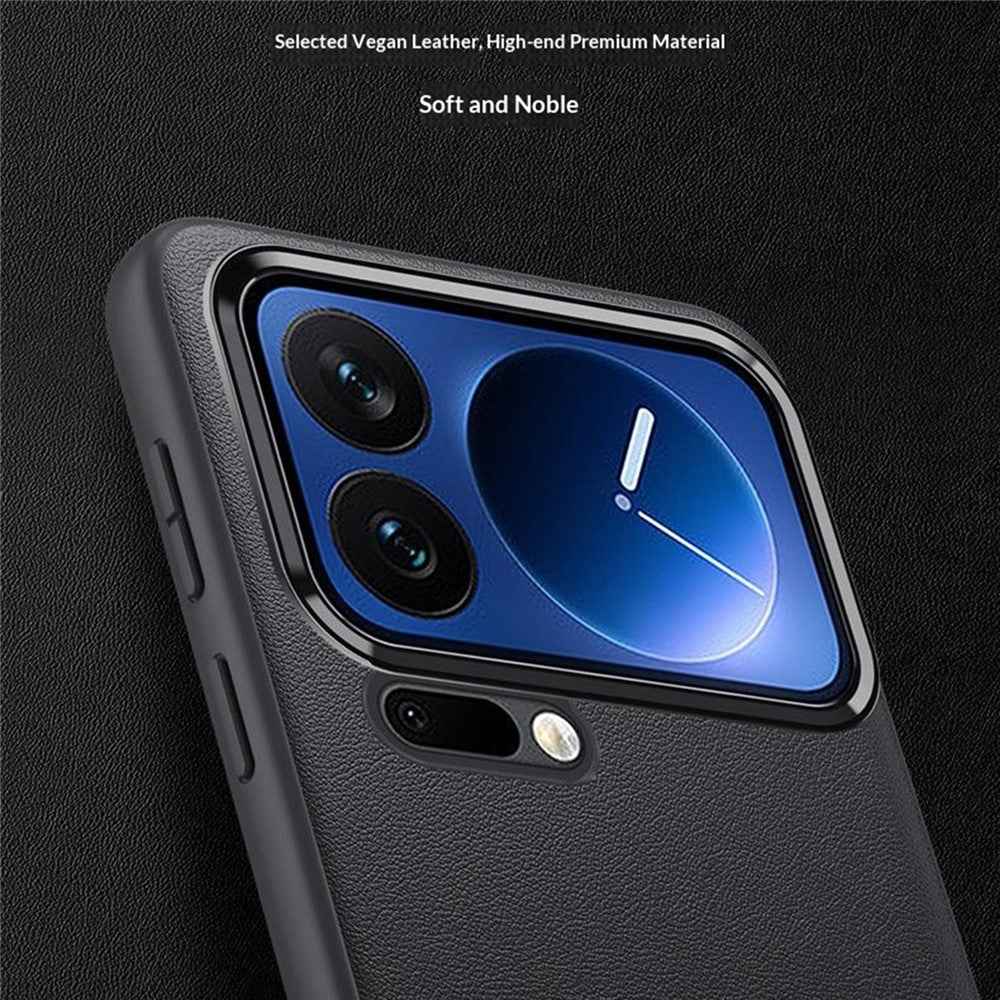 For Xiaomi 17 Pro Case Slim TPU+PC+PU Leather Phone Back Cover (2nd Gen) - Black