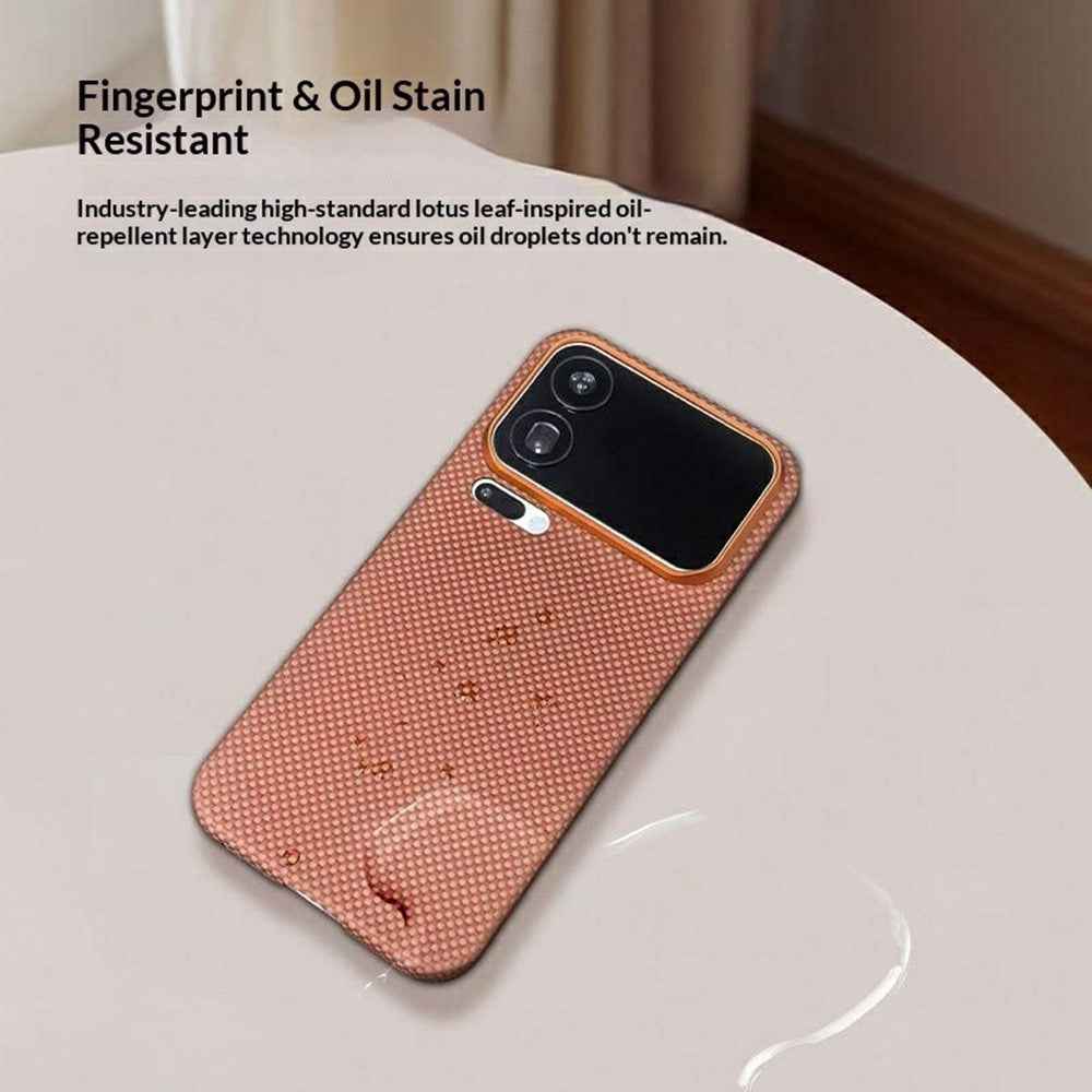 For Xiaomi 17 Pro Magnetic Case Aramid Fiber Phone Cover with Metal Lens Frame - Orange