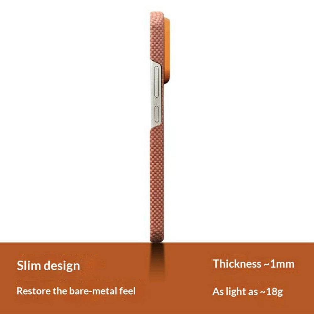 For Xiaomi 17 Pro Max Magnetic Case Aramid Fiber Phone Cover with Metal Lens Frame - Orange