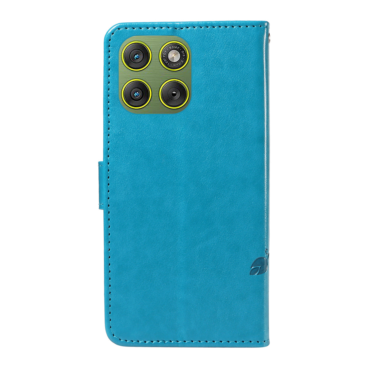 For Motorola Edge 70 5G PU Leather Cases Flower Pattern Wallet Stand Phone Cover with Strap - Blue