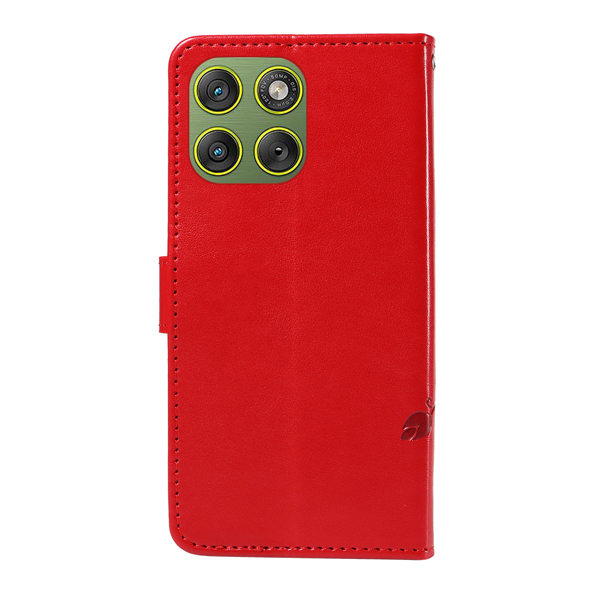 For Motorola Edge 70 5G PU Leather Cases Flower Pattern Wallet Stand Phone Cover with Strap - Red