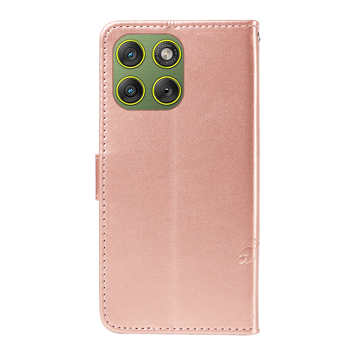For Motorola Edge 70 5G PU Leather Cases Flower Pattern Wallet Stand Phone Cover with Strap - Rose Gold