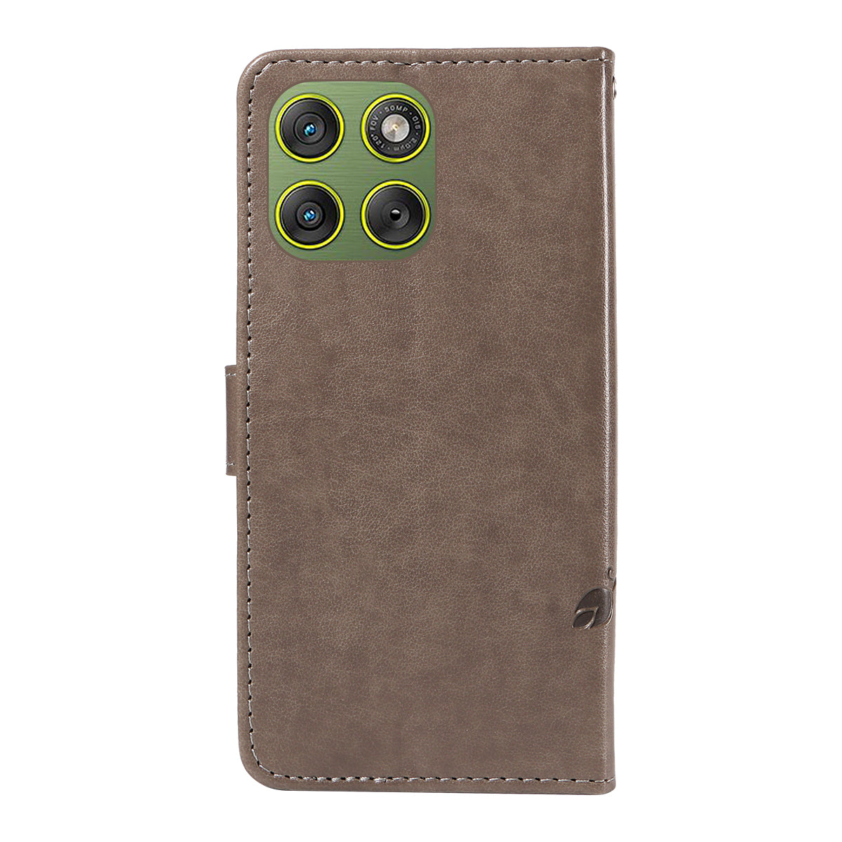 For Motorola Edge 70 5G PU Leather Cases Flower Pattern Wallet Stand Phone Cover with Strap - Grey