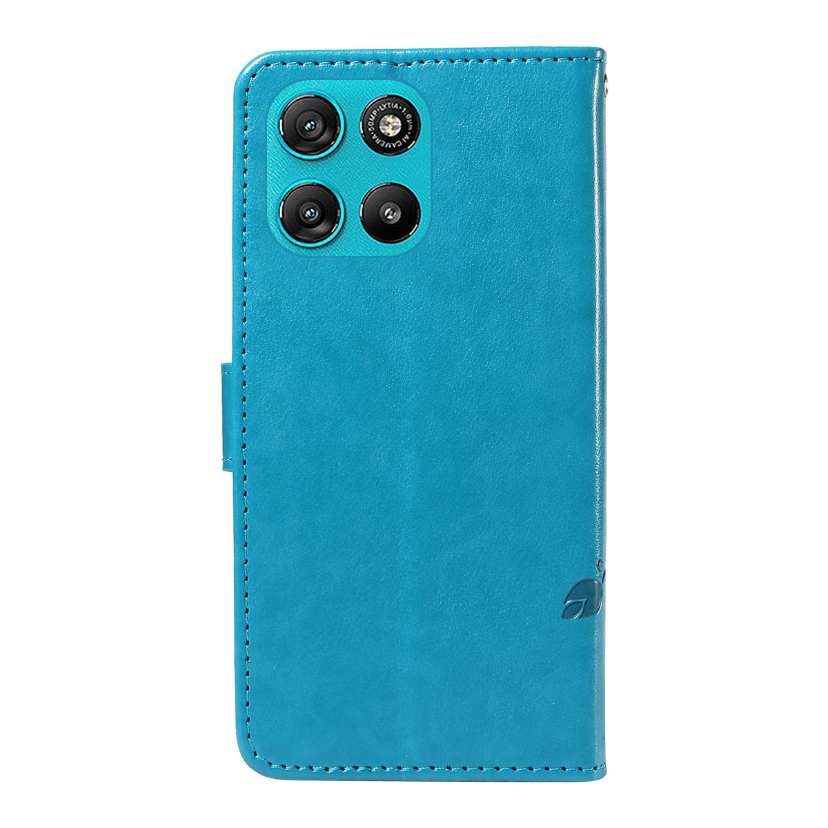 For Motorola Moto G57 Power 5G / Motorola Moto G100 5G (2025) / Motorola Moto G67 Power 5G PU Leather Cases Flower Pattern Wallet Stand Phone Cover with Strap - Blue