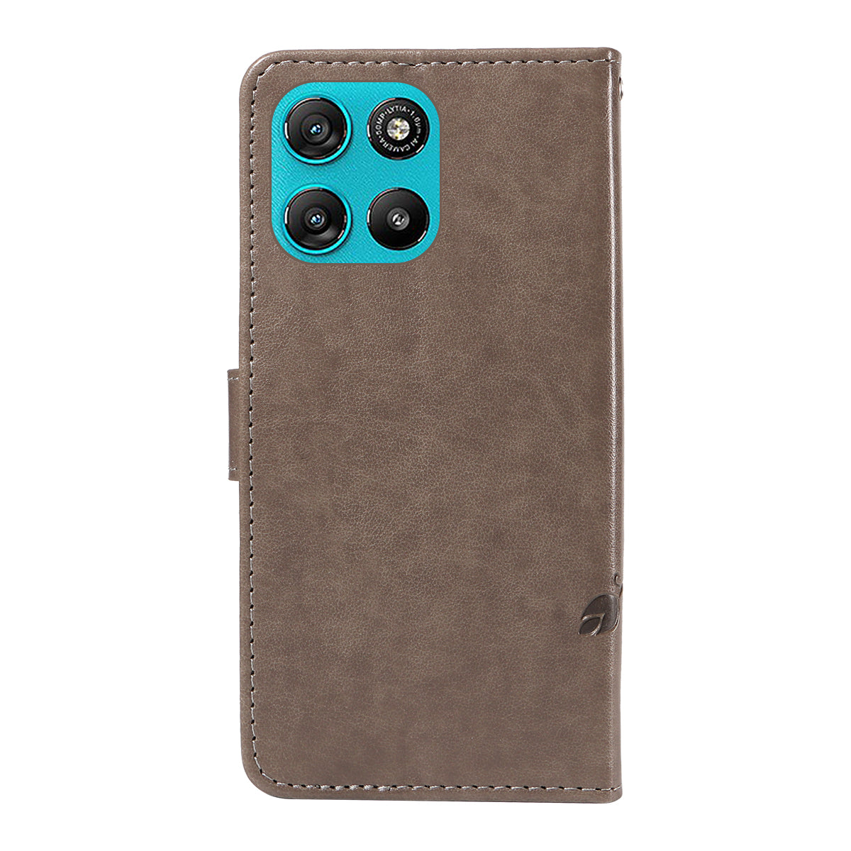 For Motorola Moto G57 Power 5G / Motorola Moto G100 5G (2025) / Motorola Moto G67 Power 5G PU Leather Cases Flower Pattern Wallet Stand Phone Cover with Strap - Grey