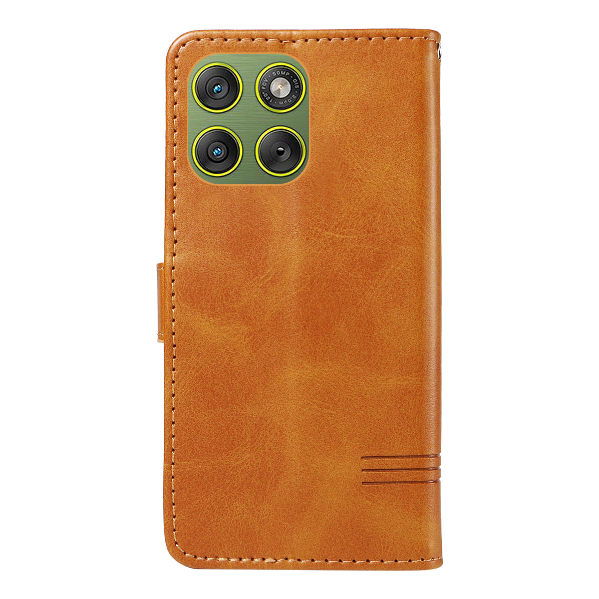 For Motorola Edge 70 5G Wallet Case T-Shape Lines Leather Phone Cover Stand - Brown