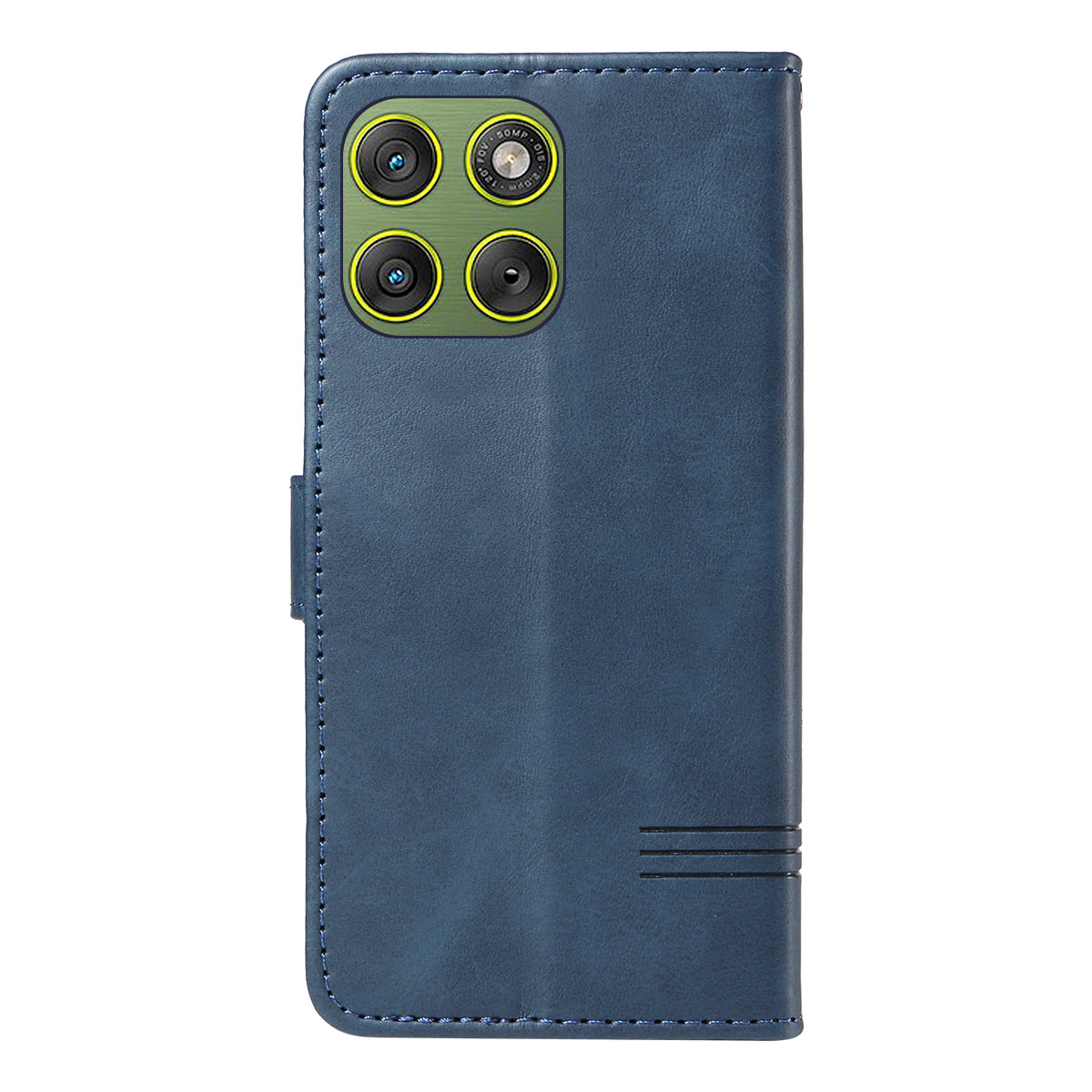 For Motorola Edge 70 5G Wallet Case T-Shape Lines Leather Phone Cover Stand - Blue